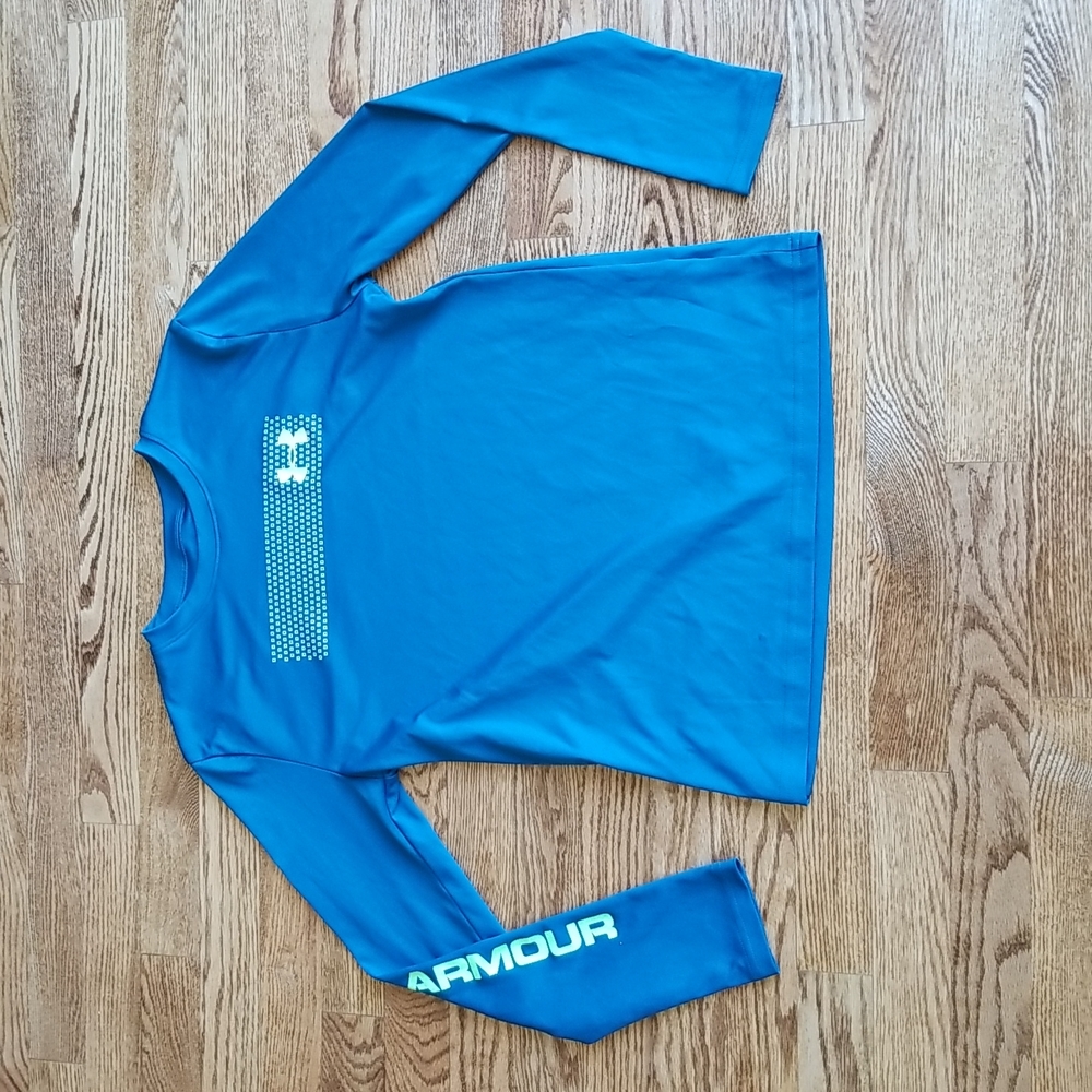 (XL) Under Armour Loose Fit Heat Gear Long Sleeve Top Logo Wicking Gym Active